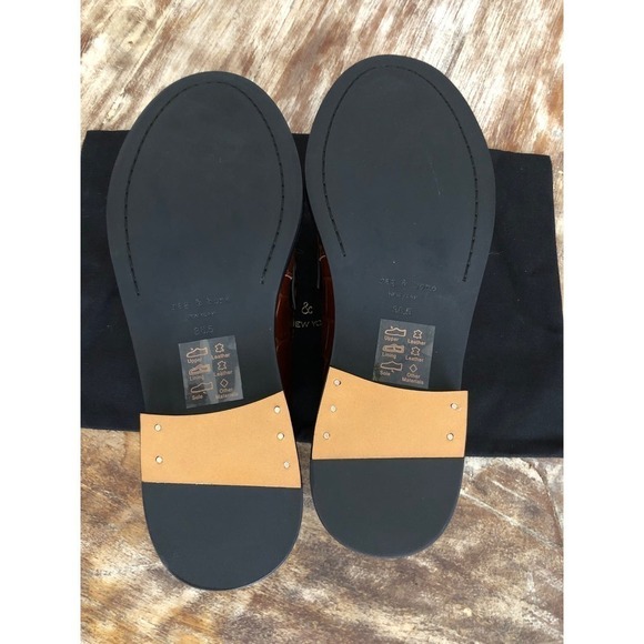 Rag & Bone Canter Loafer Flats Shoes Croc Embossed Leather Brown NWB Size 6.5 - Picture 9 of 12